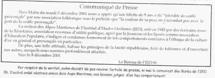 Quichas sus l'mage pèr legi l'article sus nosto manifestacioun à Santo Massimo !